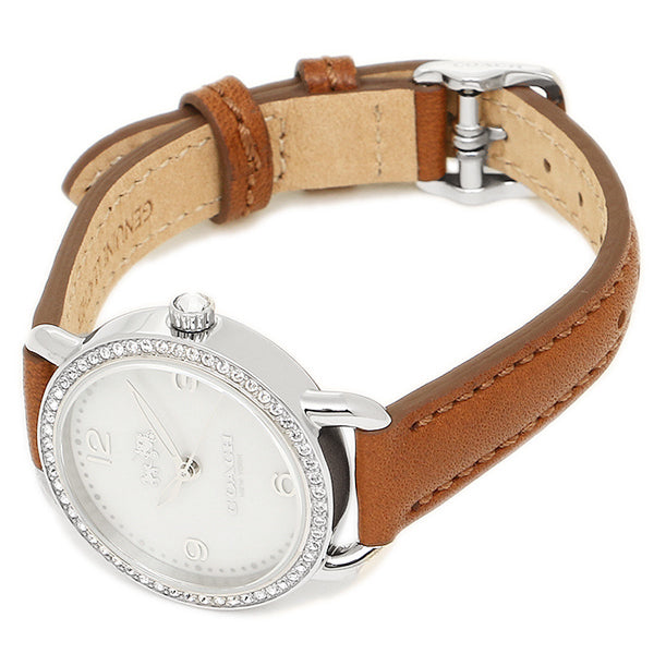 Coach Delancey White Dial Brown Leather Strap Ladies Watch 14502485