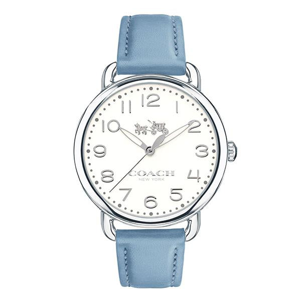 Coach Delancey Silver Dial Blue Leather Strap Ladies Watch 14502559
