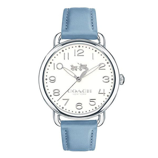 Coach Delancey Silver Dial Blue Leather Strap Ladies Watch 14502559