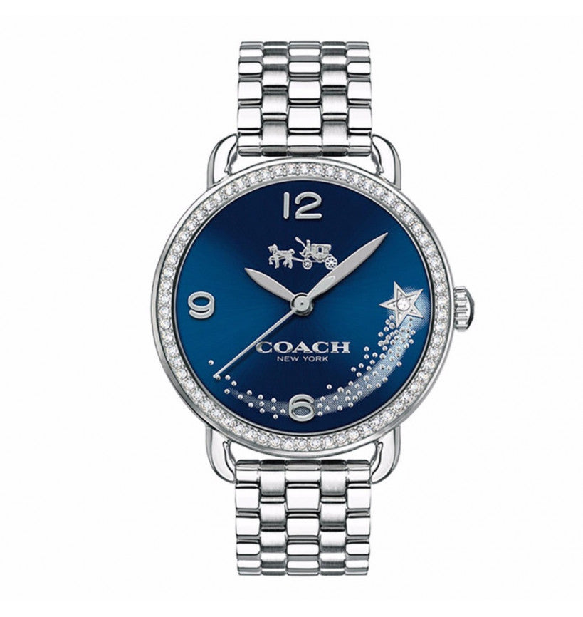Coach Glitz Blue Dial Stainless Steel Women's Watch 14502693