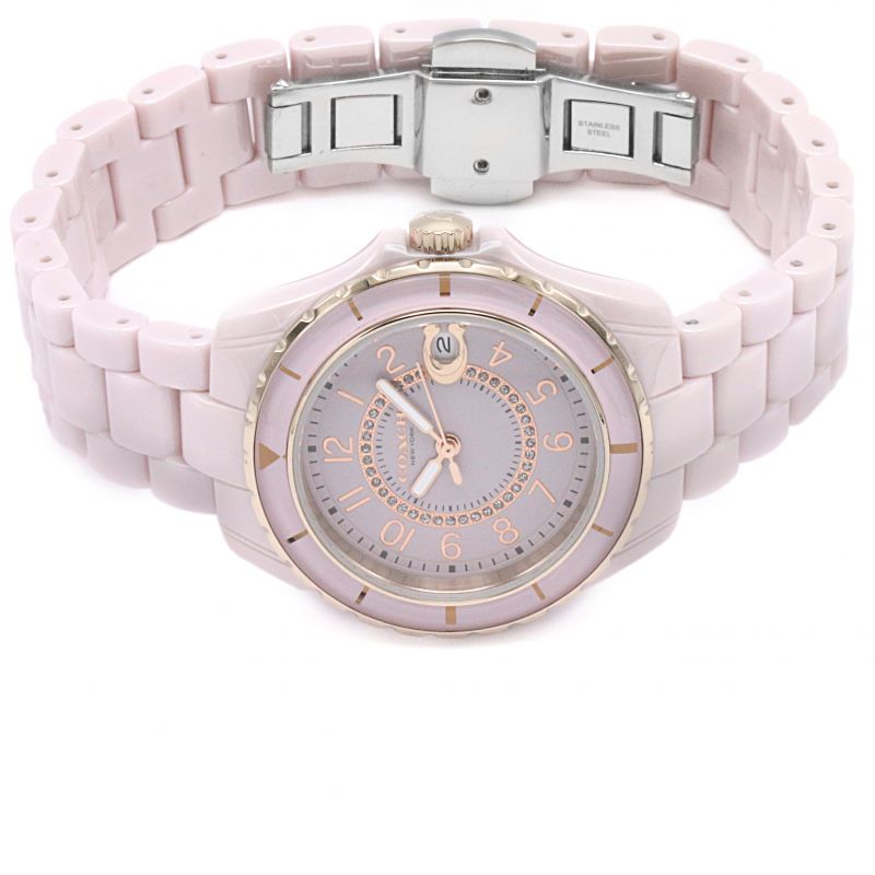 Coach Preston Pink Blush Ceramic Bracelet Women's Watch 14503463