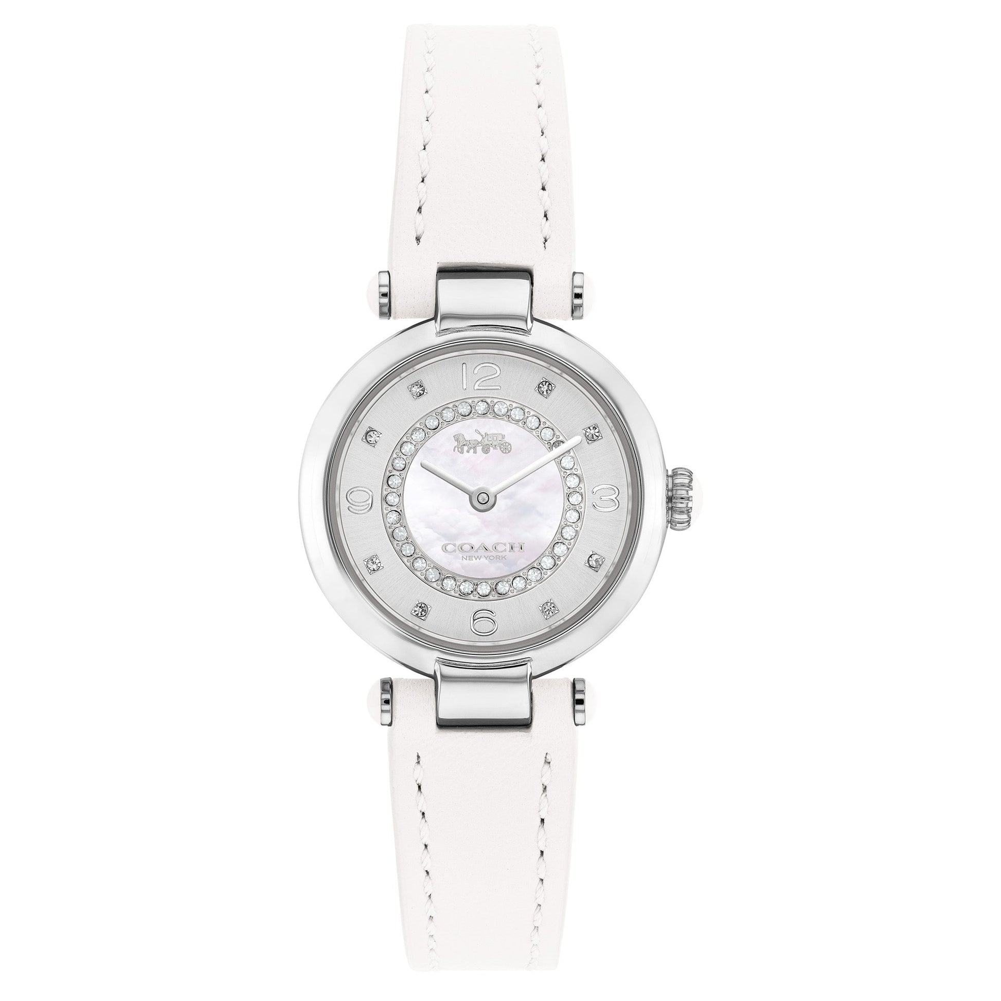 Coach Cary White Leather Strap Women's Watch  14503893 - Dawson Watches