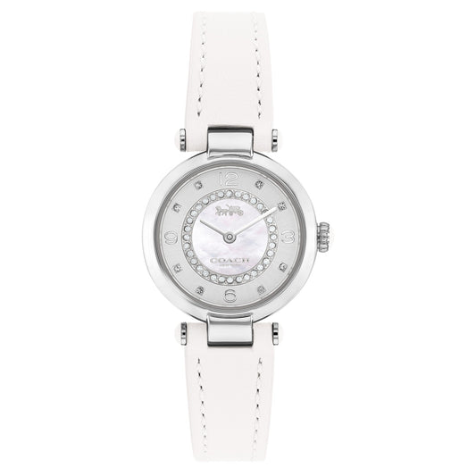 Coach Cary White Leather Strap Women's Watch  14503893 - Dawson Watches