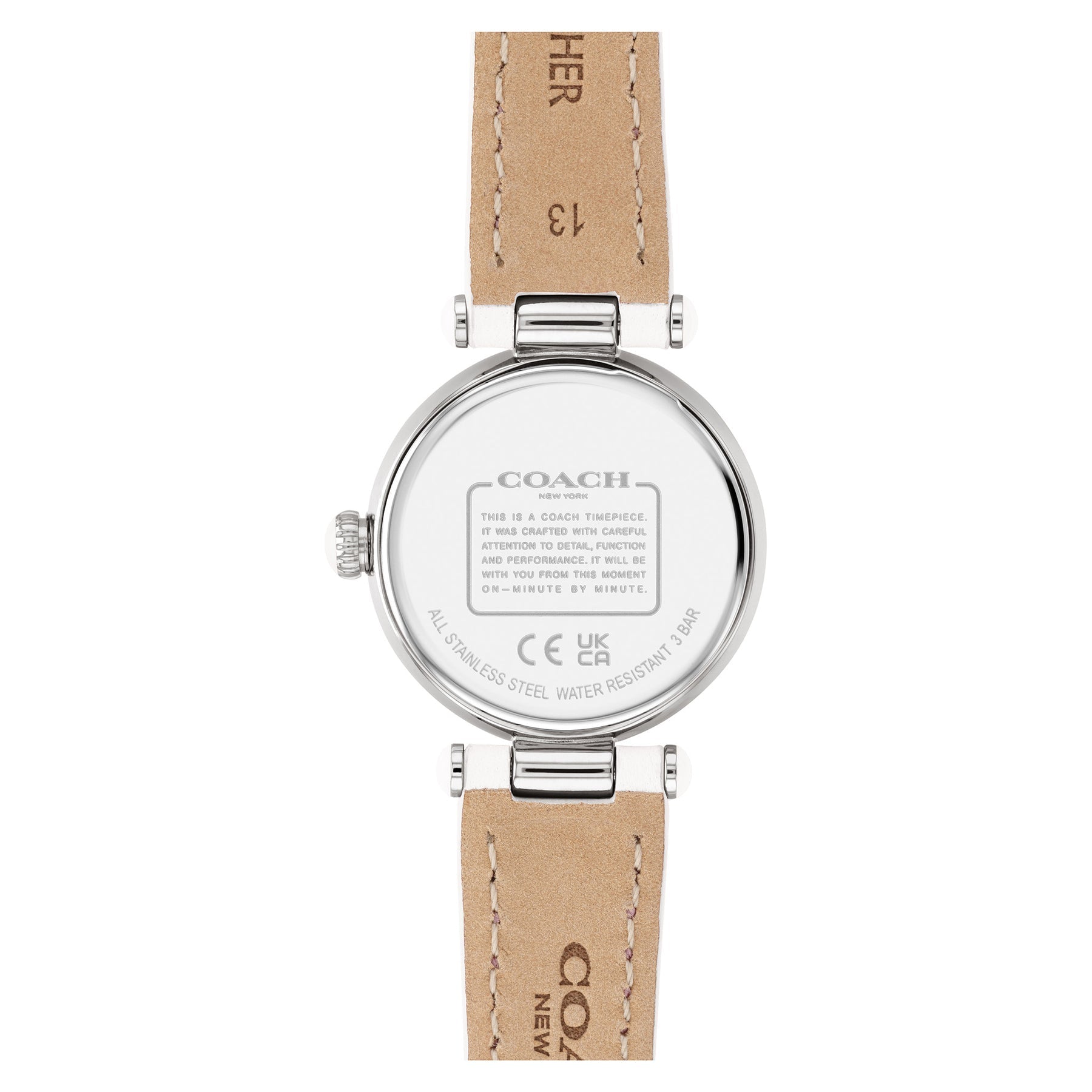 Coach Cary White Leather Strap Women's Watch 14503893 - Dawson Watches #3