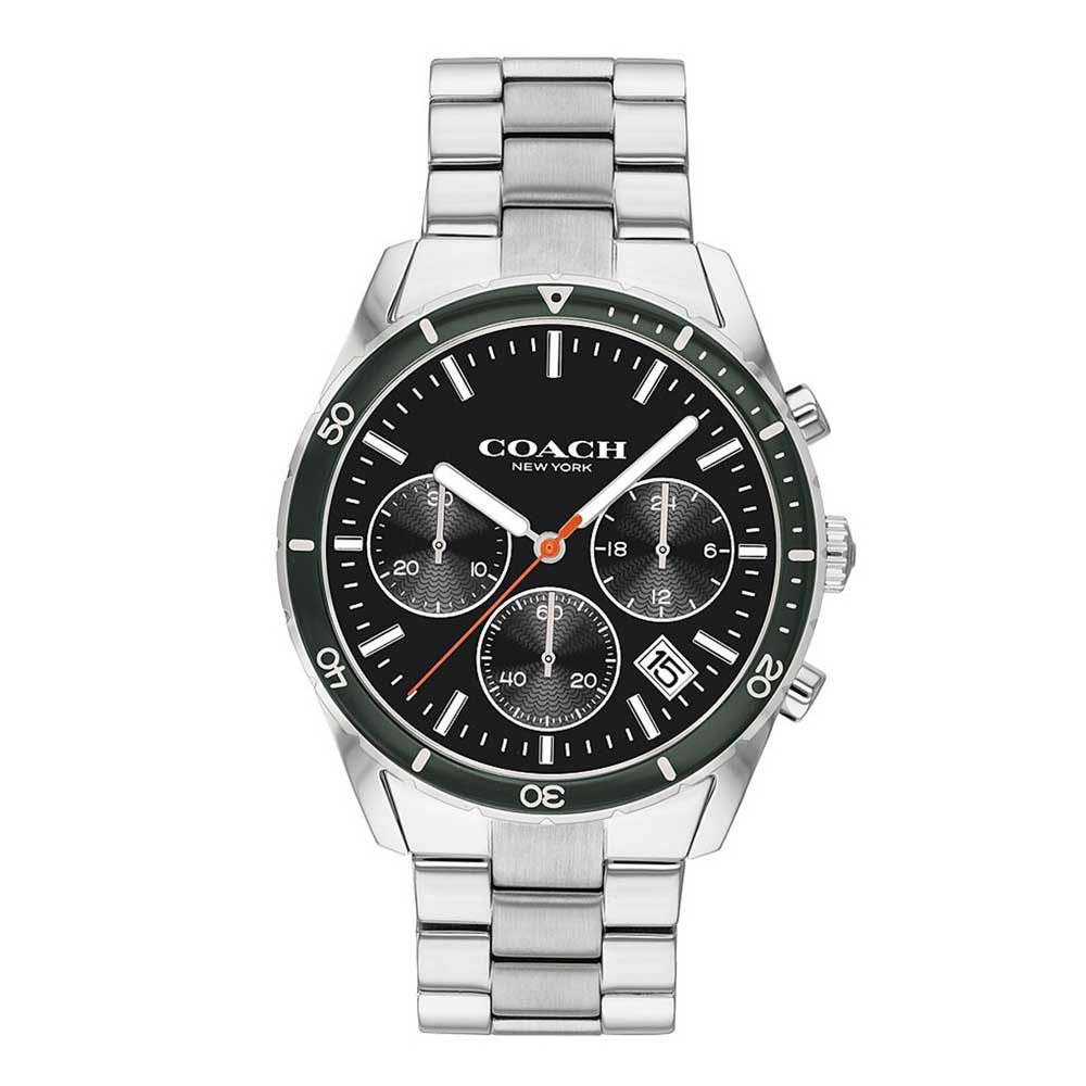 Coach Thompson Silver Black Dial Sports Men's Watch  14602385 - Dawson Watches