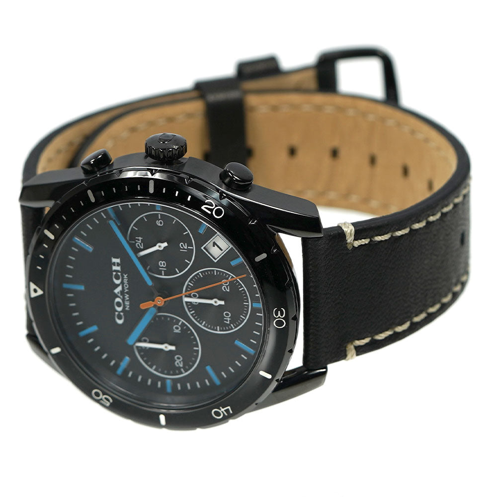 Coach Thompson Black Chronograph Leather Strap Men's Watch 14602412 - Dawson Watches #2