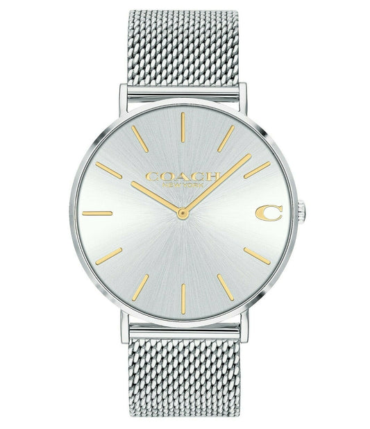 Coach Charles Stainless Steel Silver Mesh Men's Watch 14602439