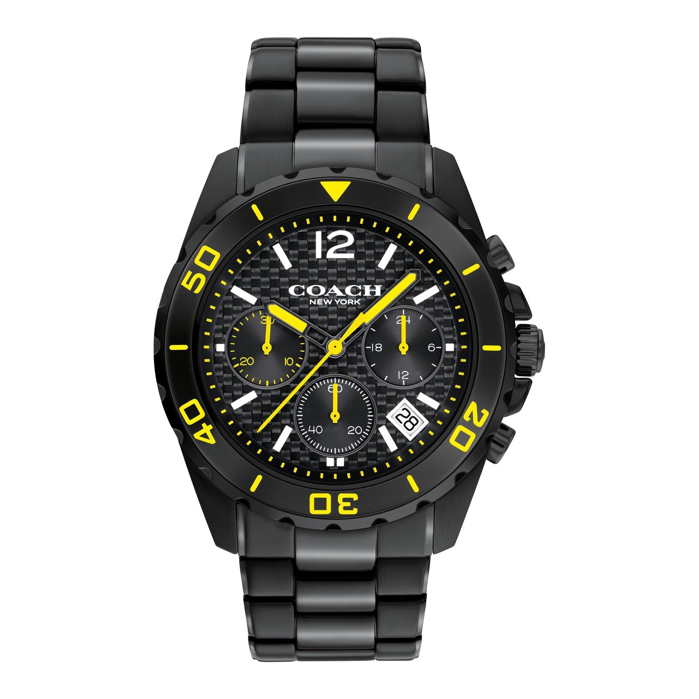 Coach Kent Chronograph Black & Yellow Men's Watch  14602563 - Dawson Watches
