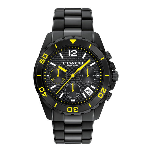 Coach Kent Chronograph Black & Yellow Men's Watch  14602563 - Dawson Watches
