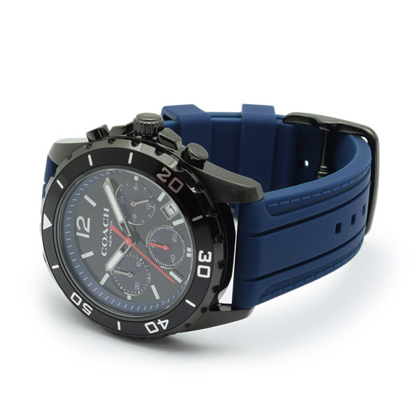 Coach Kent Chronograph Blue Silicon Strap Men's Watch 14602566 - Dawson Watches #2