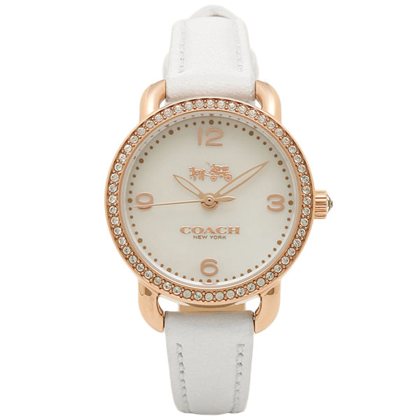 Coach Delancey White Dial Leather Strap Ladies Watch 14502453