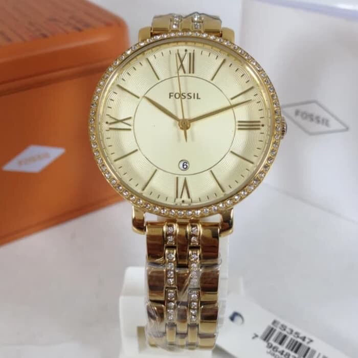 Fossil Jacqueline Champagne Dial Gold-tone Ladies Watch ES3547