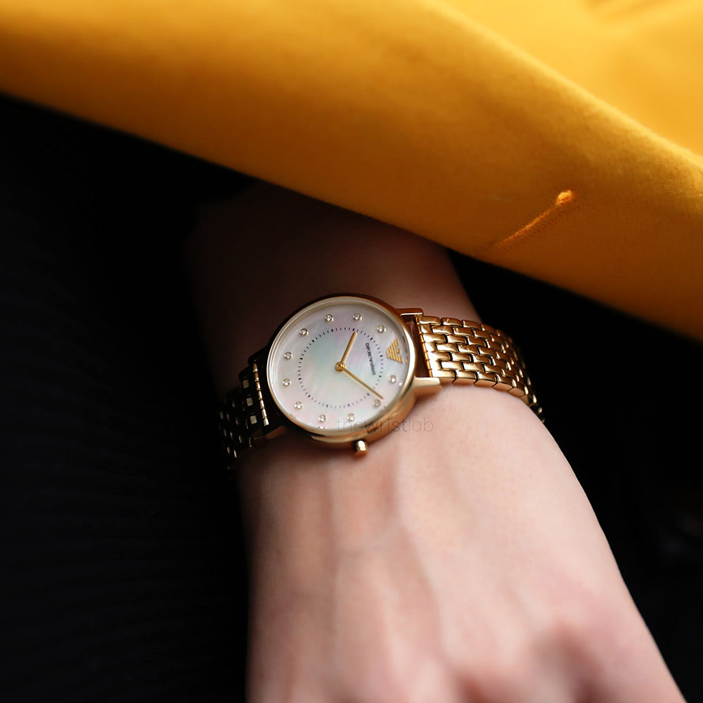Emporio Armani Classic Mother Of Pearl Dial Ladies Watch AR1907