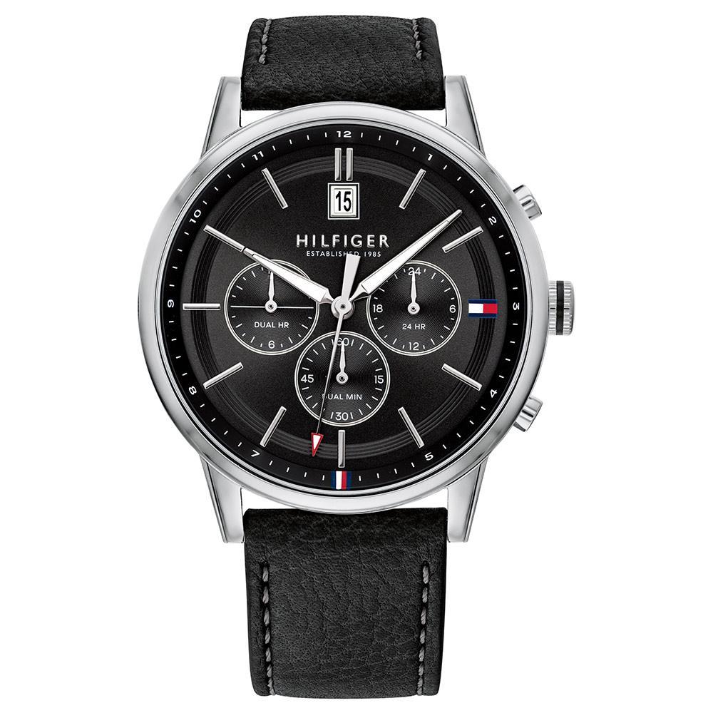 Tommy Hilfiger Multi-function Black Leather Men's Watch 1791630