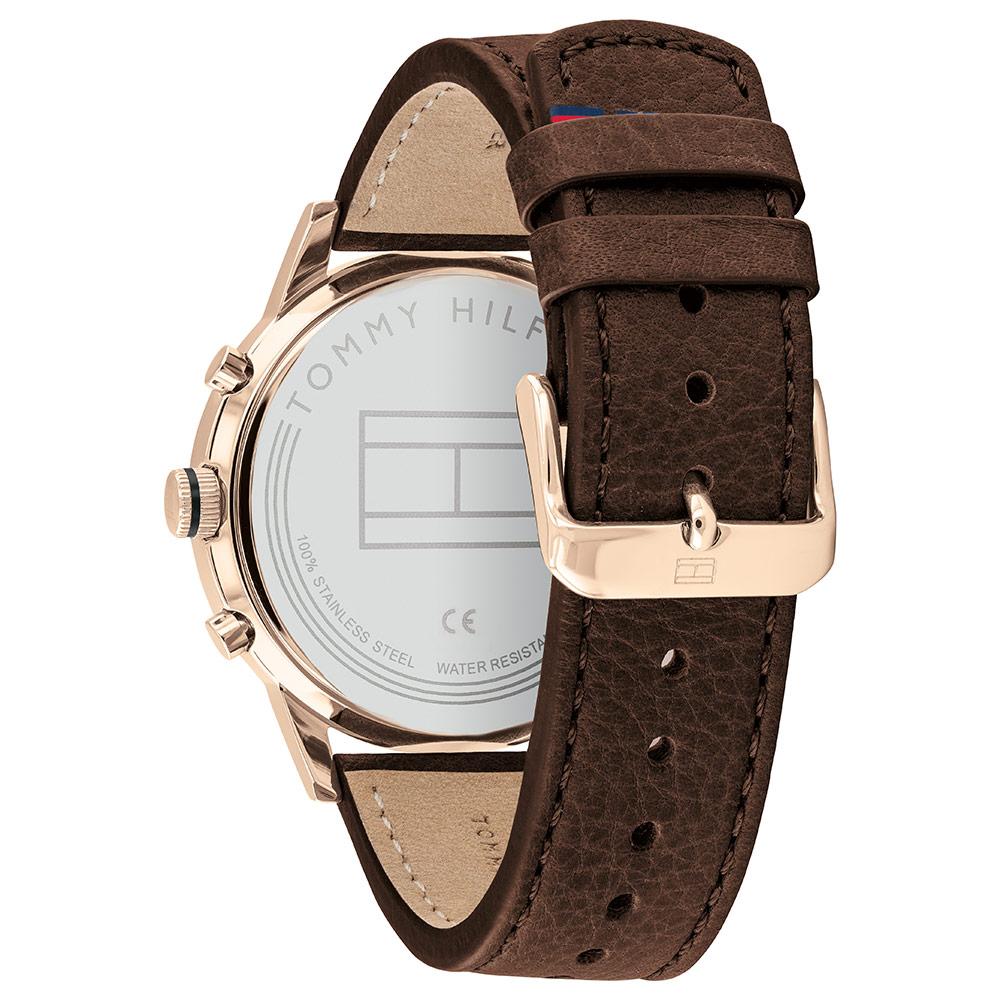 Tommy Hilfiger Multi-function Dark Brown Leather Men's Watch 1791631