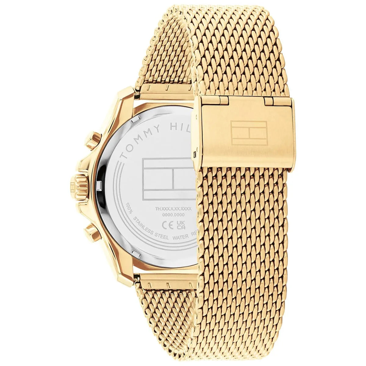 Tommy Hilfiger Chronograph Dark Green Dial Gold Mesh Strap Men's Watch - 1792093