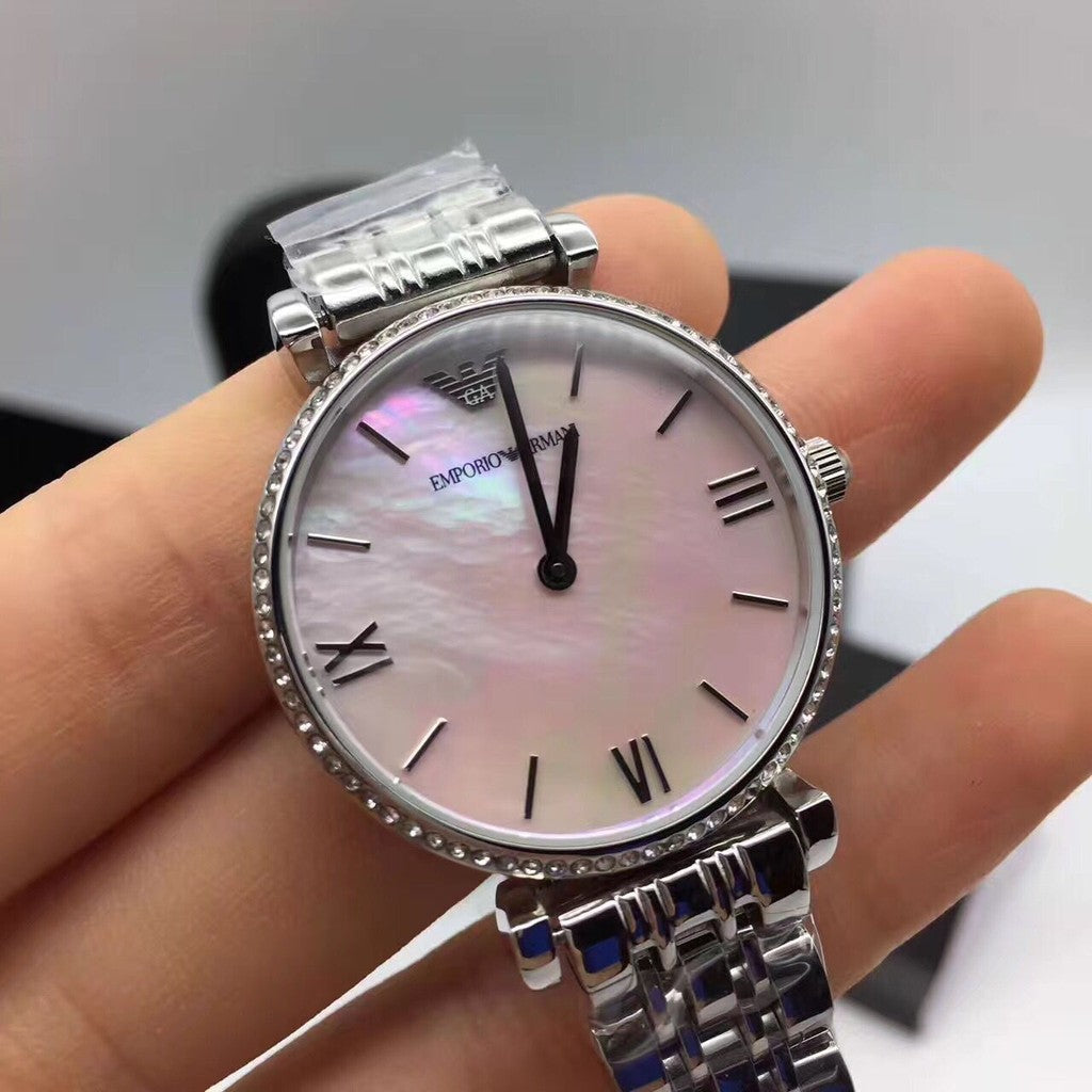 Emporio Armani Pink Mother of Pearl Dial Ladies Watch AR1779