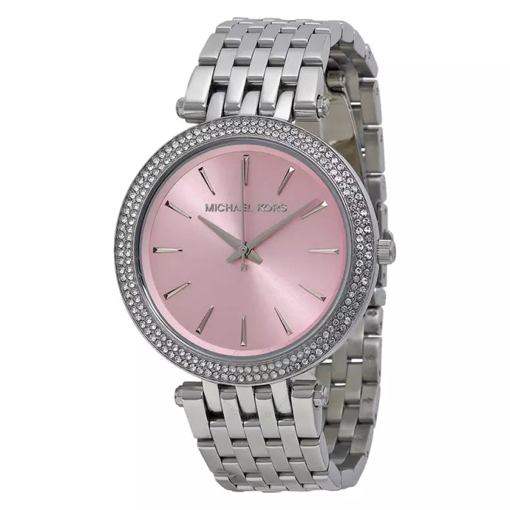 Michael Kors Darci Crystal Paved Pink Dial Ladies Watch MK3352