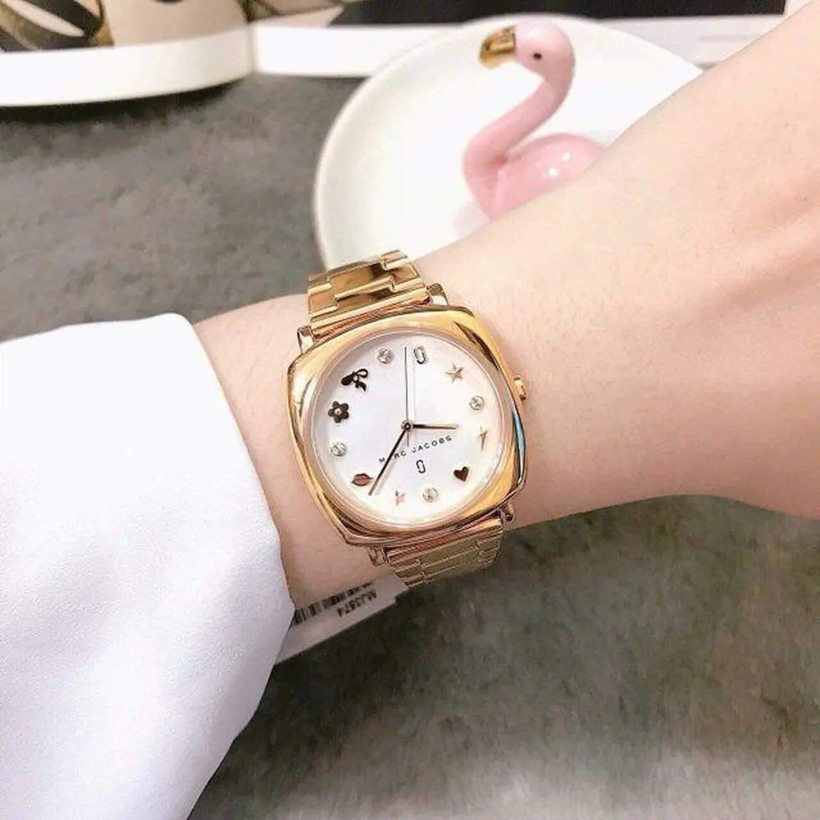 Marc Jacobs Mandy White Dial Rose Gold Women's Watch - MJ3574