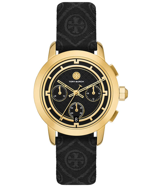 Tory Burch Chronograph T Monogram jacquard leather strap Women's Watch TBW1055 - Image 1