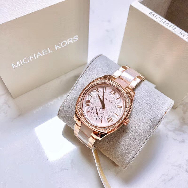 Michael Kors Bryn Rose Dial Rose Gold-tone Ladies Watch MK6135