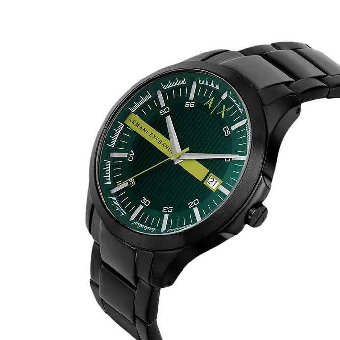 Armani Exchange Hampton Green Dial Black Watch - AX2450