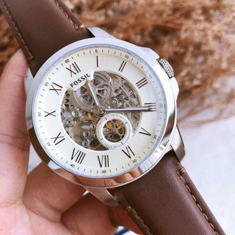Fossil Grant Automatic Cream Dial Men's Watch ME3052