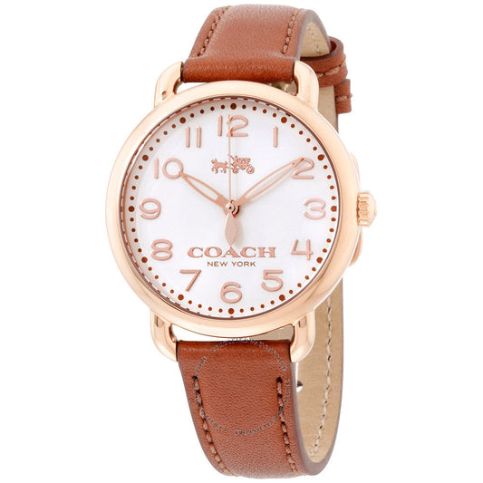 Coach Delancey White Dial Brown Leather Strap Ladies Watch 14502268