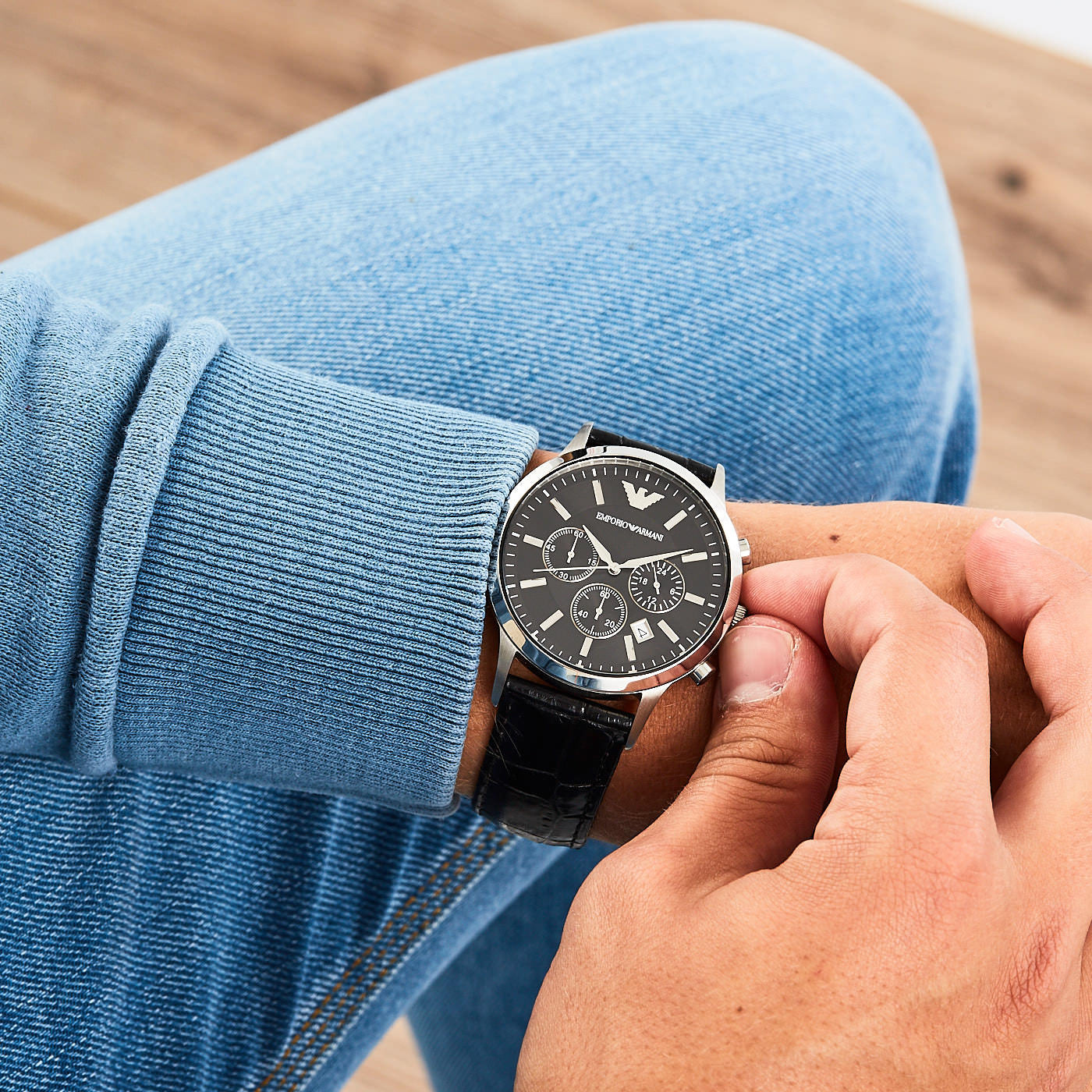 Emporio Armani Chronograph Black Dial Men's Watch AR2447