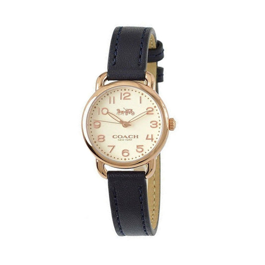Coach Delancey Gold Dial Blue Leather Strap Ladies Watch 14502250