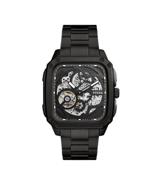 Fossil Inscription Automatic Black Stainless Steel Men's Watch BQ2574