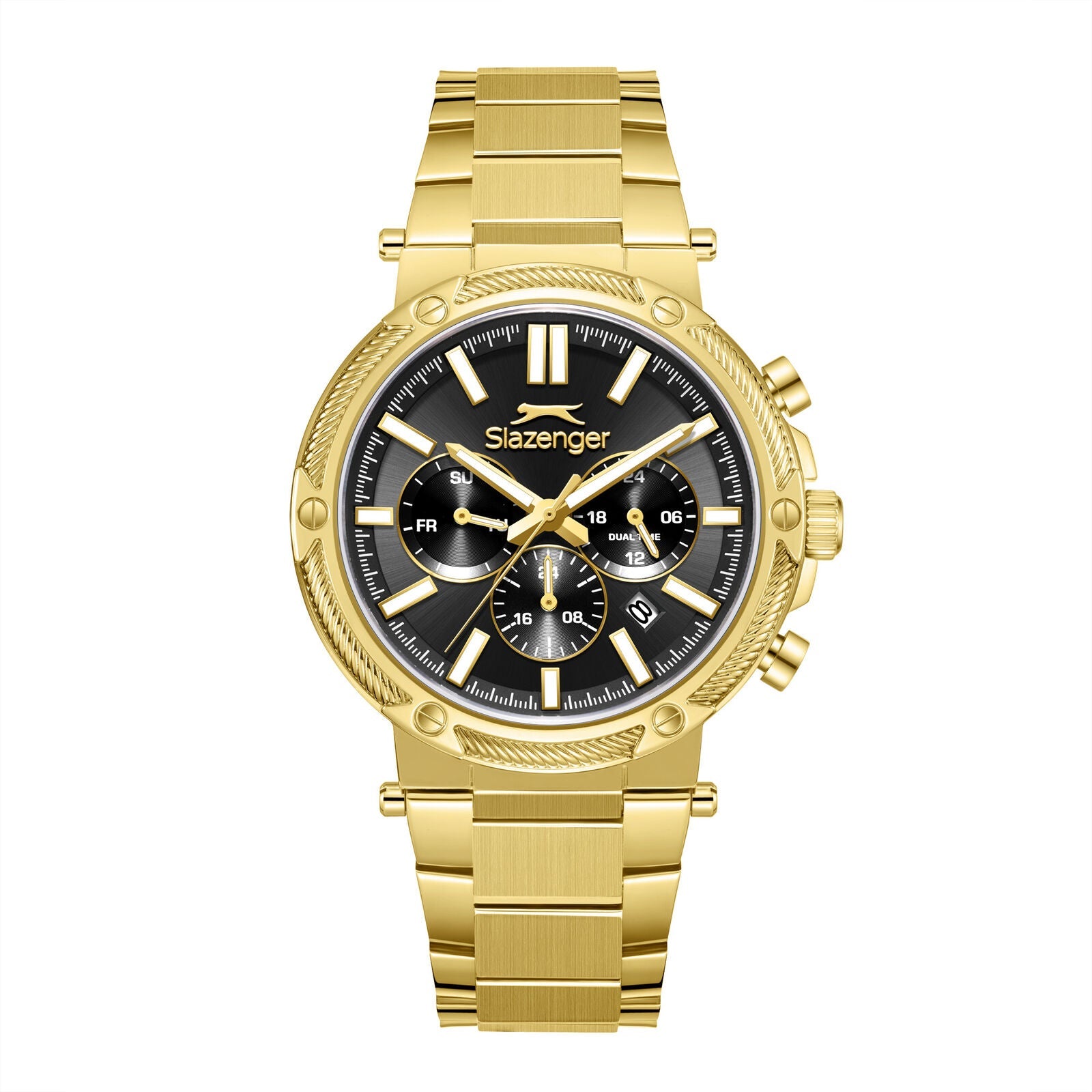 Slazenger Dressy Sport Multifunction Black Dial Gold Watch - SL.09.2603.2.150