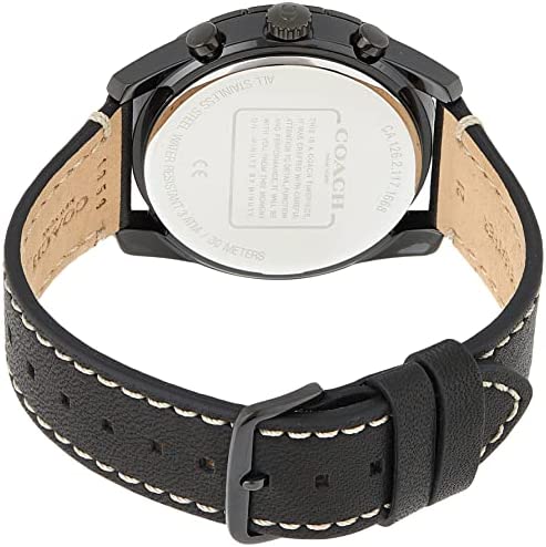 Coach Thompson Black Chronograph Leather Strap Men's Watch 14602412 - Dawson Watches #3