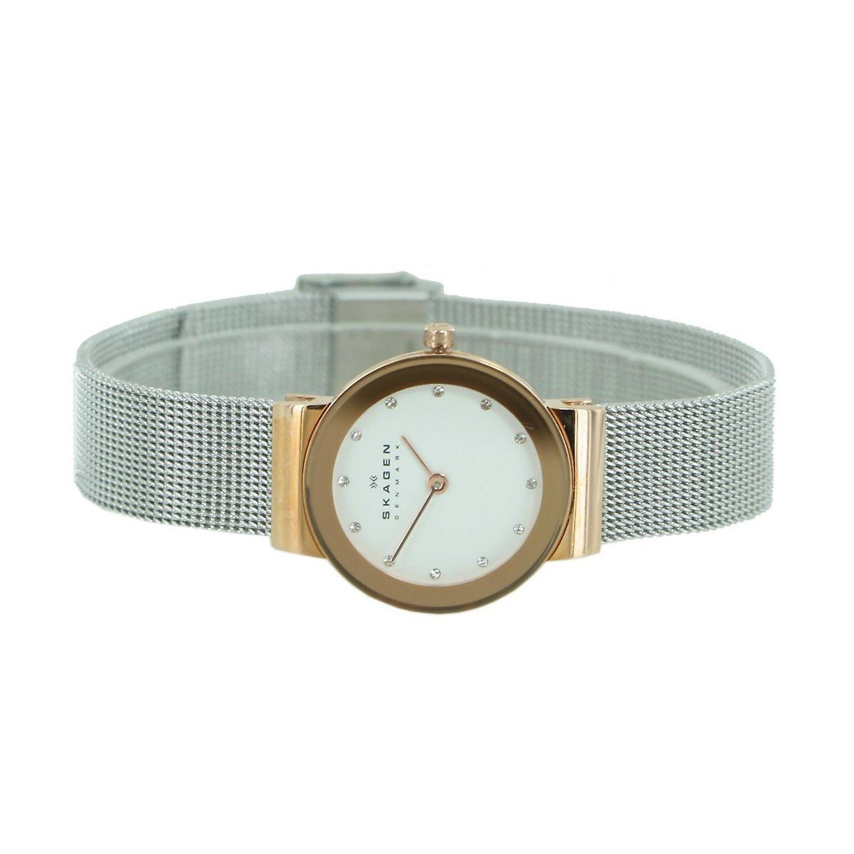 Skagen Freja White Dial Stainless Steel Ladies Watch 358SRSC