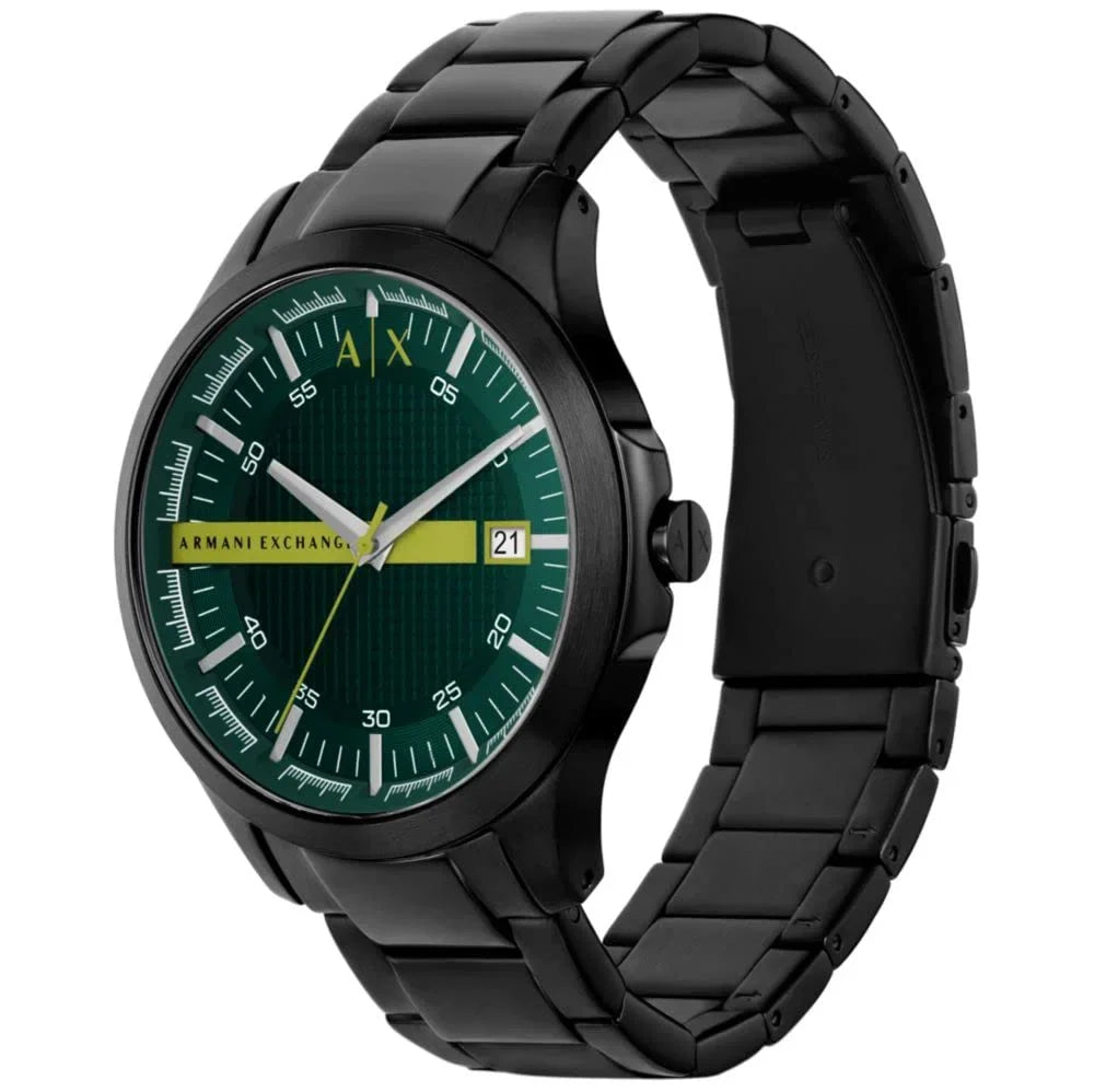Armani Exchange Hampton Green Dial Black Watch - AX2450
