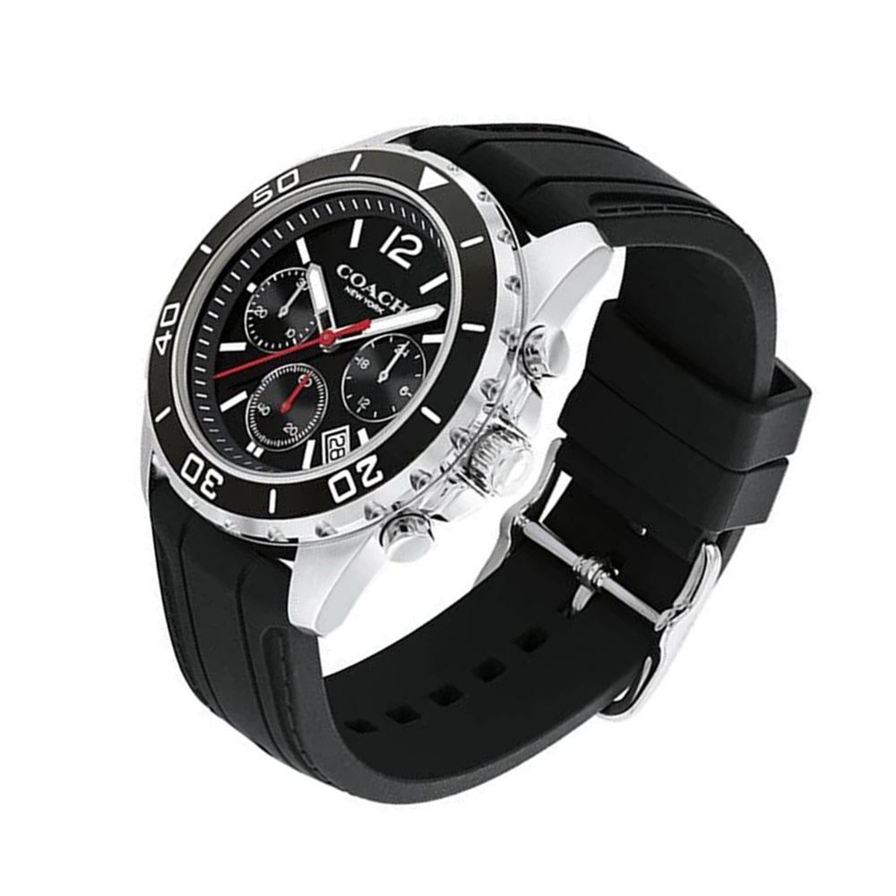 Coach Kent Chronograph Black Silicon Strap Men's Watch 14602565 - Dawson Watches #2