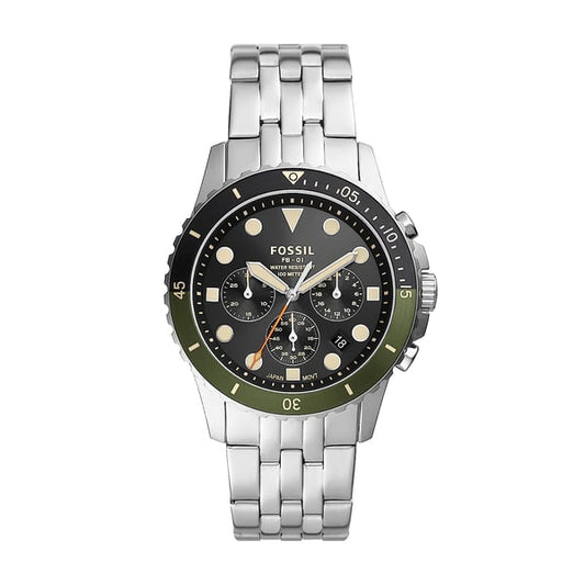 Fossil Fb-01 Silver Chronograph Men's Watch FS5864