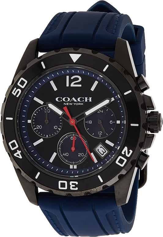 Coach Kent Chronograph Blue Silicon Strap Men's Watch  14602566 - Dawson Watches