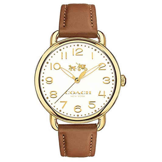 Coach Delancey White Dial Brown Leather Strap Ladies Watch 14502561