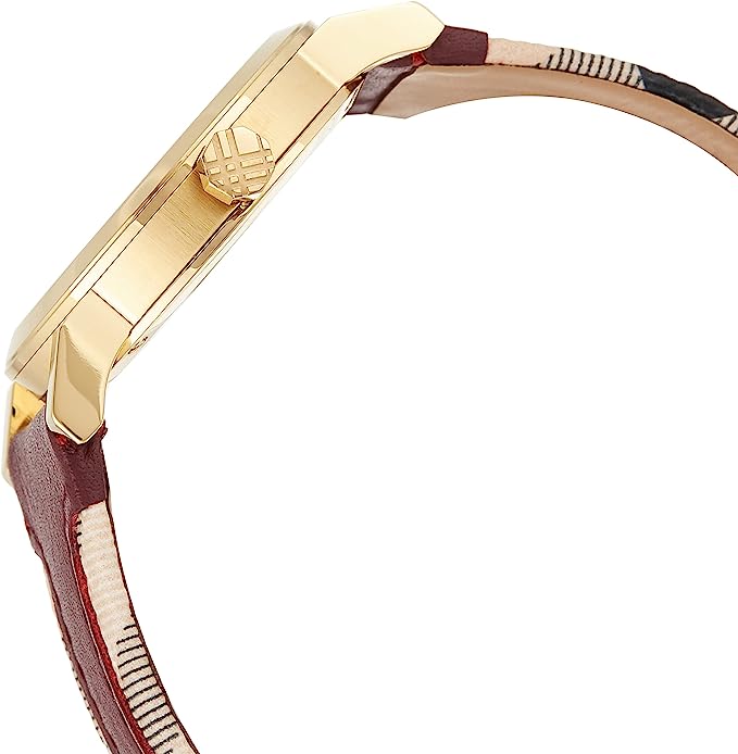 Burberry Women's Red Leather and Check Fabric Women's Watch BU9111 - Kiwi Watches #2