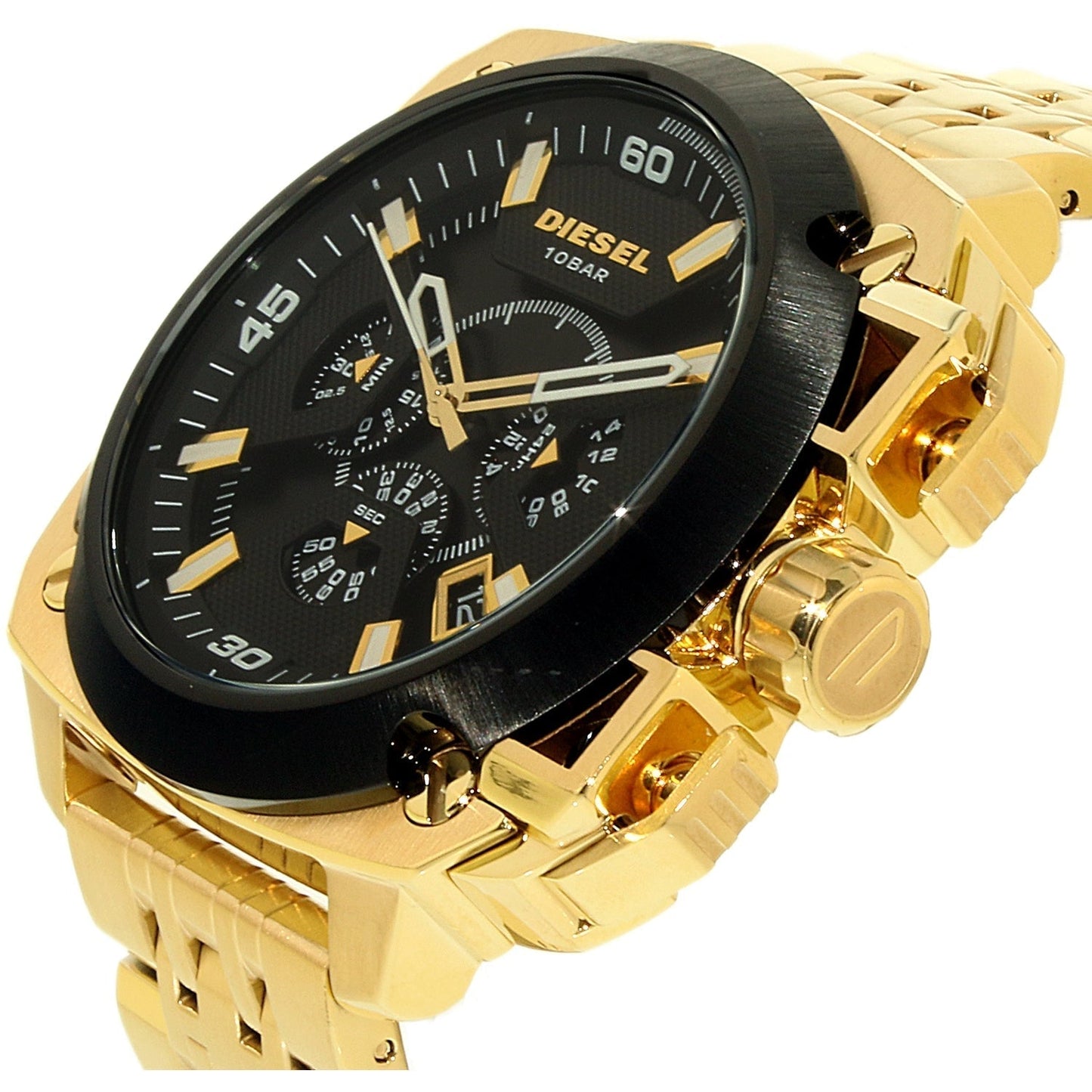 Diesel Big Daddy DZ7378 316L gold stainless steel 100m water-resistant