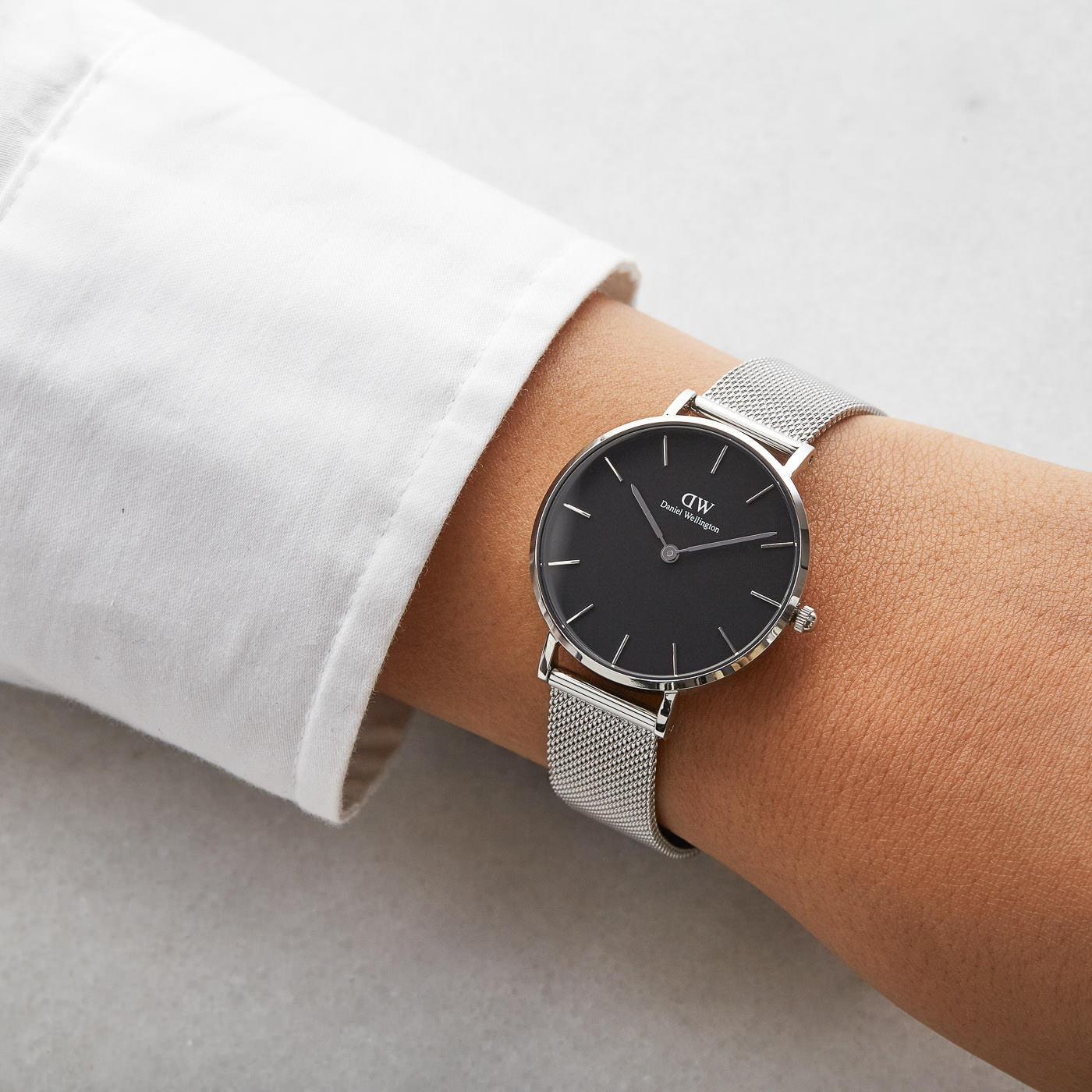 Daniel Wellington Black Classic Sterling 28mm Women's Silver Watch DW00100162