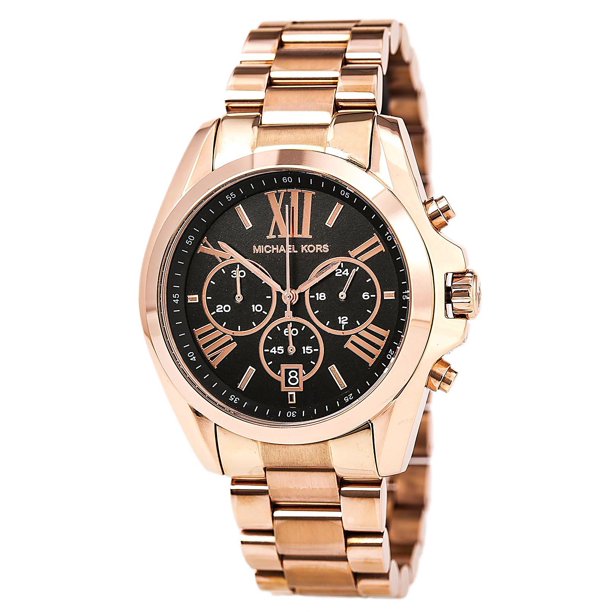 Michael Kors Bradshaw Black Dial Rose Gold Watch MK5854