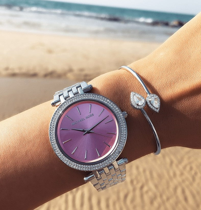 Michael Kors Darci Crystal Paved Pink Dial Ladies Watch MK3352