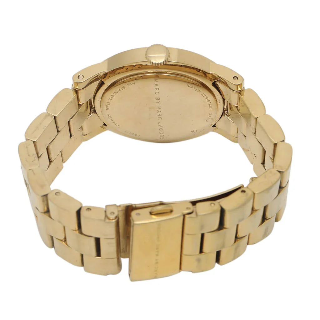 Marc By Marc Jacobs Amy Blue Gold Tone Watch MBM3301