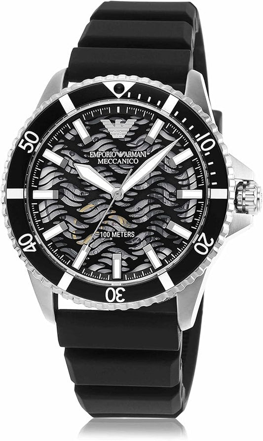Emporio Armani Automatic Black Silicone Men's Watch  AR60062 - Dawson Watches