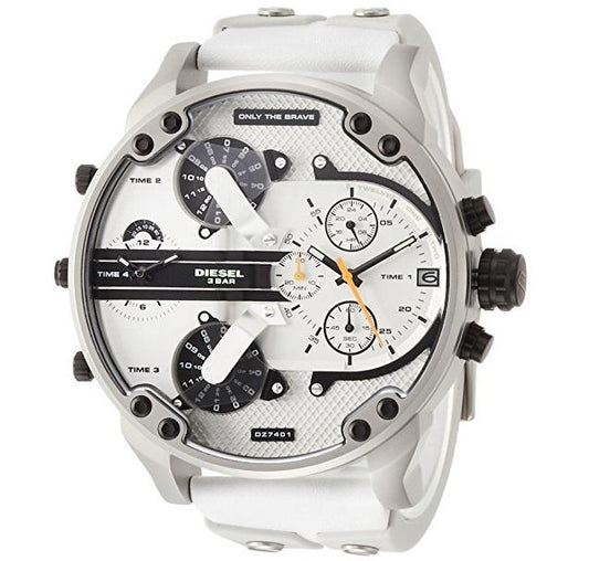 Diesel Big Daddy DZ7401 316L stainless steel 30m water resistant 4 time zones