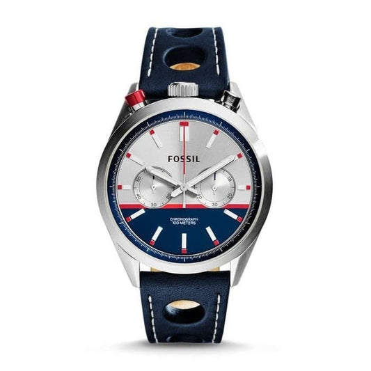 Fossil Del Rey Black Leather Multi Color Dial Chronograph Men's Watch CH2980