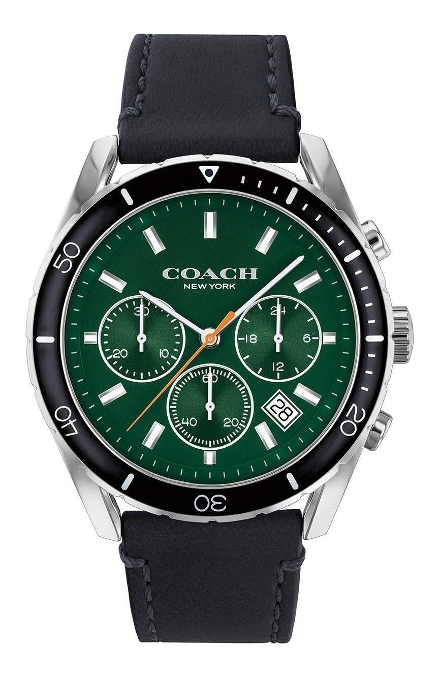 Coach Preston Green Dial Black Strap Men's Watch  14602512 - Dawson Watches