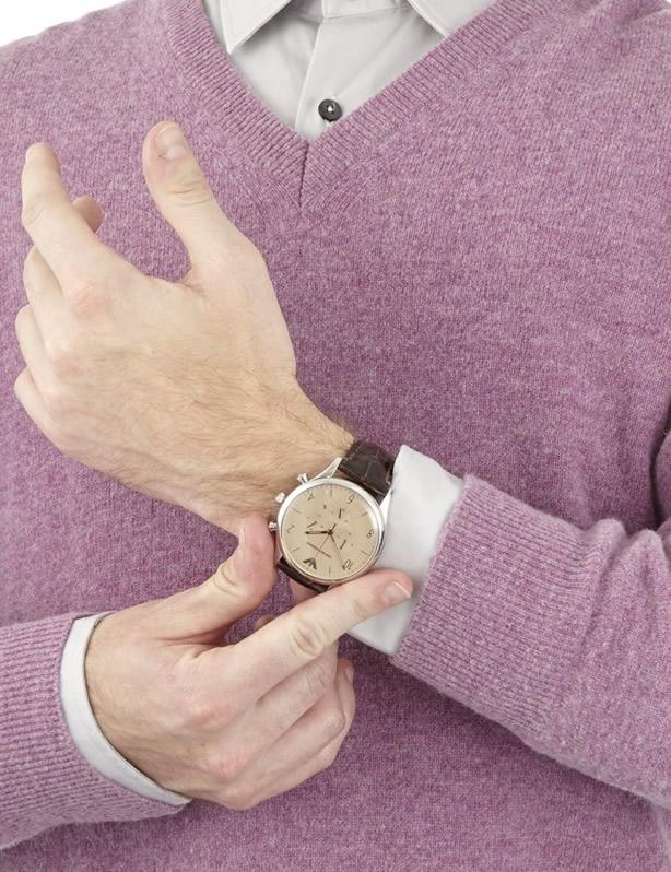 Emporio Armani Classic Chronograph Cream Dial Men's Watch AR1878